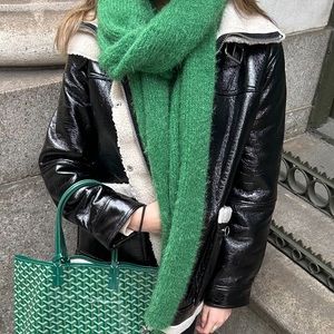faux leather and shearling inside coat